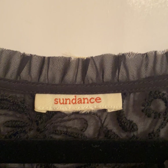 Sundance Black Lace Embroidered Blouse Sz M - Picture 3 of 4